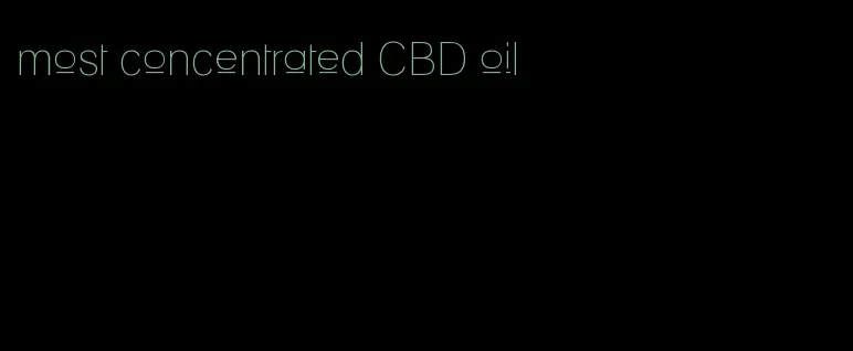 most concentrated CBD oil
