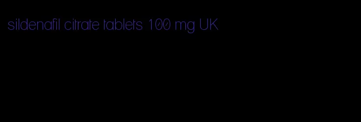 sildenafil citrate tablets 100 mg UK