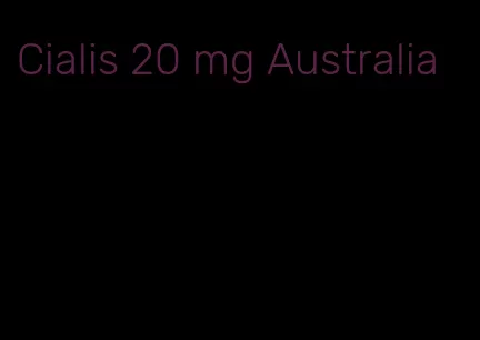 Cialis 20 mg Australia