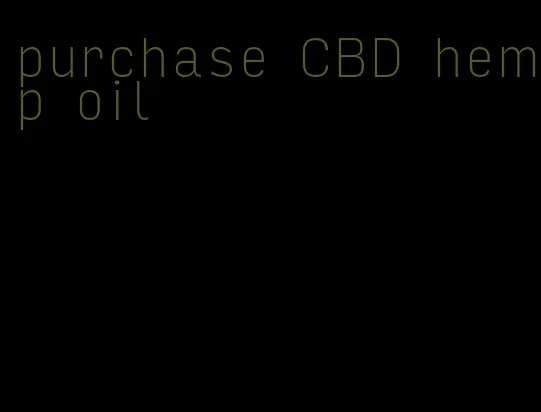 purchase CBD hemp oil