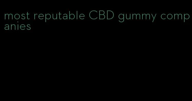 most reputable CBD gummy companies