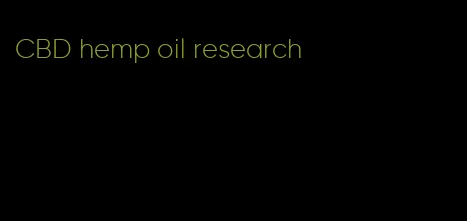 CBD hemp oil research
