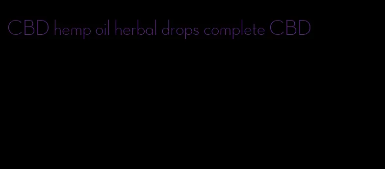 CBD hemp oil herbal drops complete CBD
