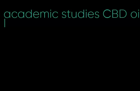 academic studies CBD oil