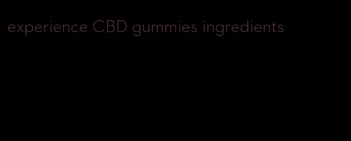 experience CBD gummies ingredients