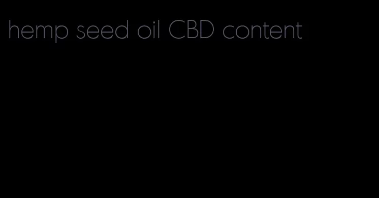 hemp seed oil CBD content