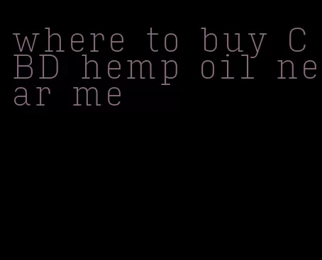 where to buy CBD hemp oil near me