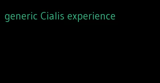 generic Cialis experience