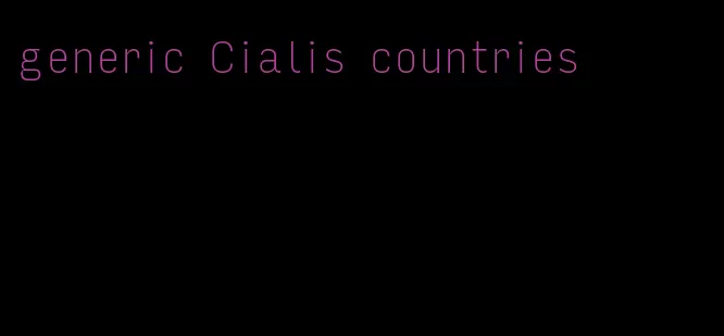 generic Cialis countries