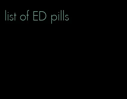 list of ED pills