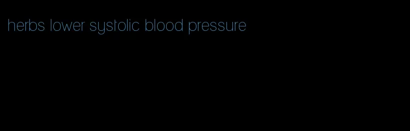 herbs lower systolic blood pressure