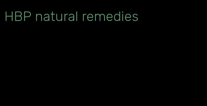 HBP natural remedies