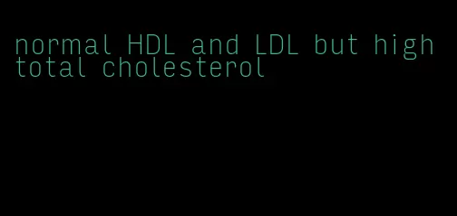 normal HDL and LDL but high total cholesterol