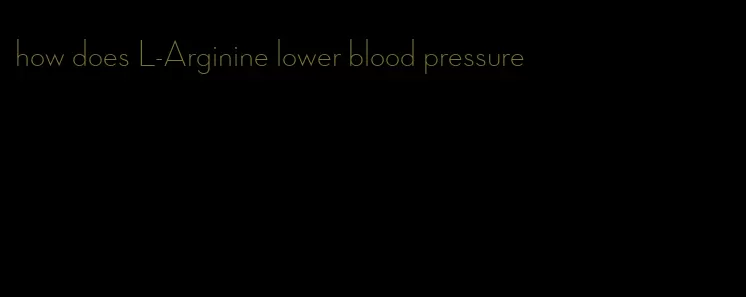 how does L-Arginine lower blood pressure