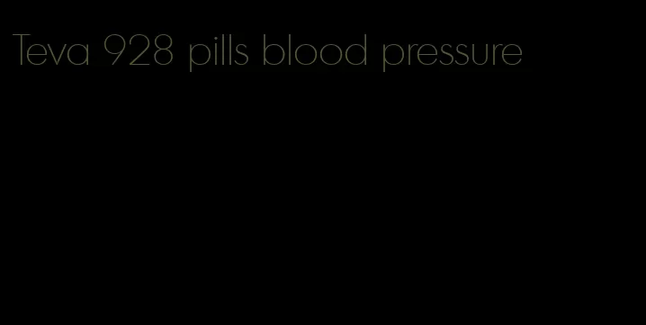 Teva 928 pills blood pressure