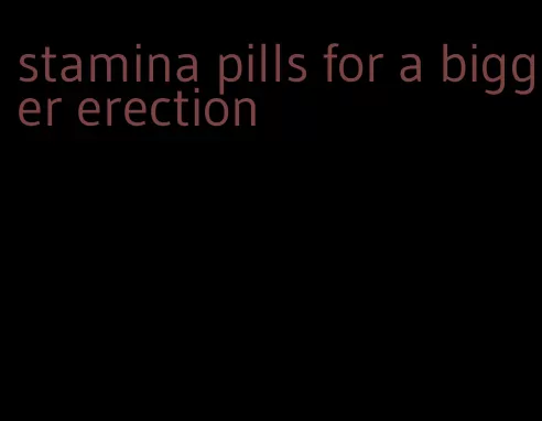 stamina pills for a bigger erection
