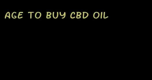 age to buy CBD oil