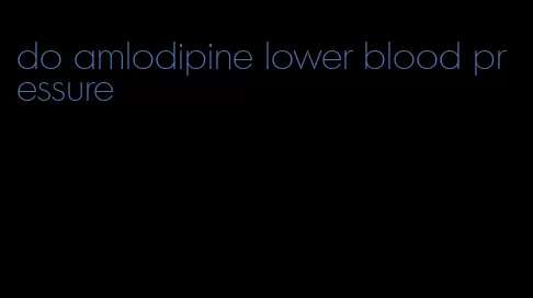 do amlodipine lower blood pressure