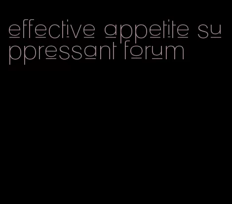 effective appetite suppressant forum