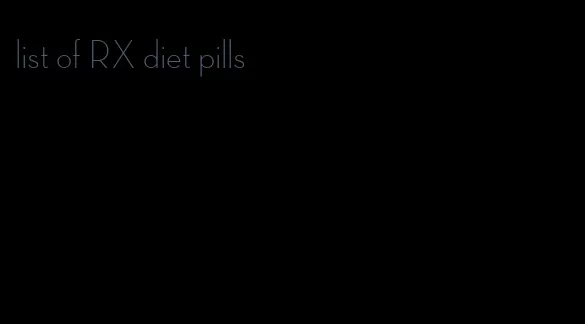 list of RX diet pills