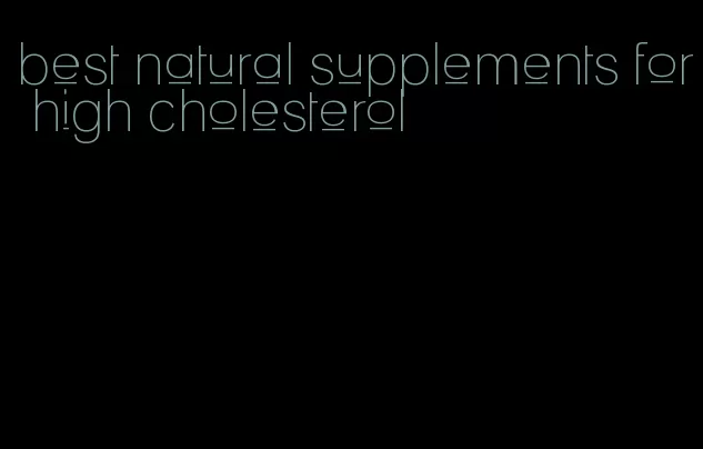 best natural supplements for high cholesterol