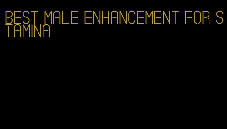 best male enhancement for stamina
