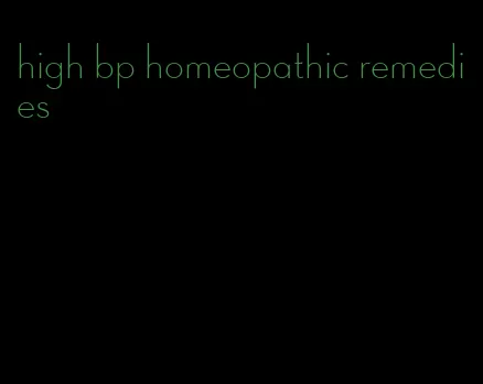 high bp homeopathic remedies