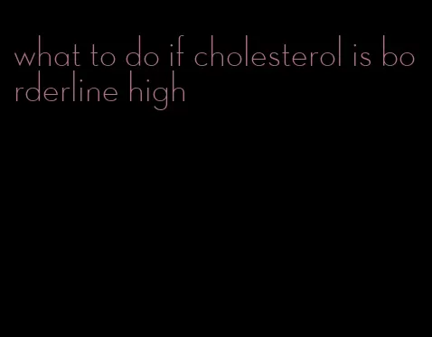what to do if cholesterol is borderline high
