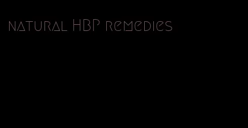 natural HBP remedies