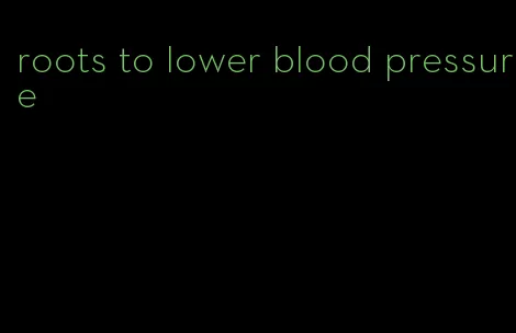 roots to lower blood pressure