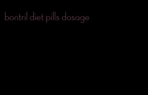 bontril diet pills dosage