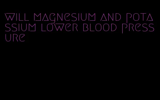 will magnesium and potassium lower blood pressure