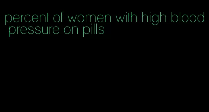 percent of women with high blood pressure on pills
