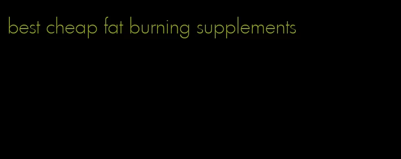 best cheap fat burning supplements