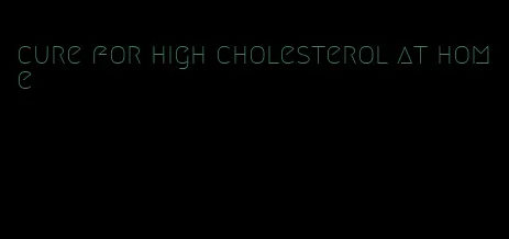 cure for high cholesterol at home