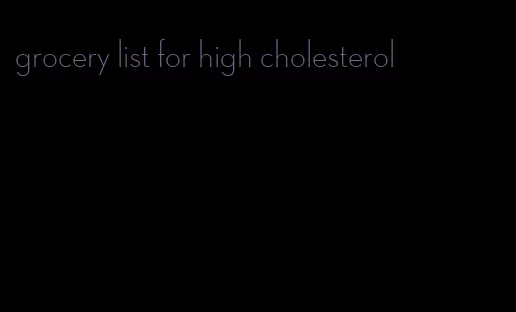 grocery list for high cholesterol