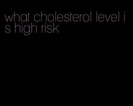 what cholesterol level is high risk