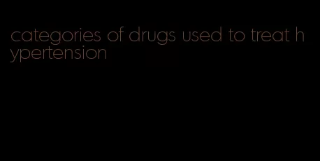 categories of drugs used to treat hypertension