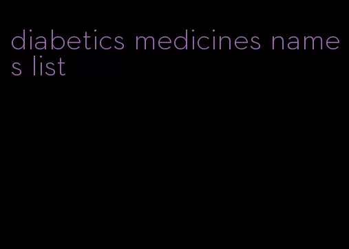 diabetics medicines names list