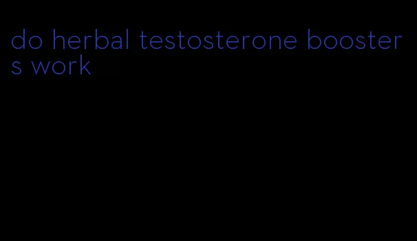 do herbal testosterone boosters work