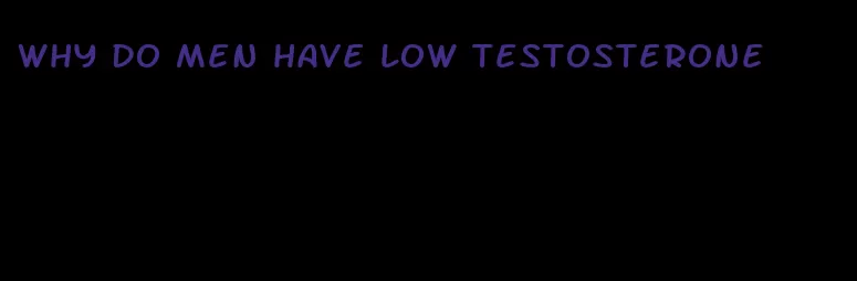 why do men have low testosterone