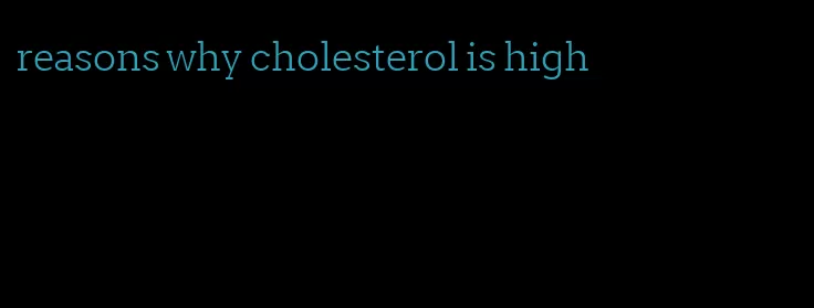 reasons why cholesterol is high