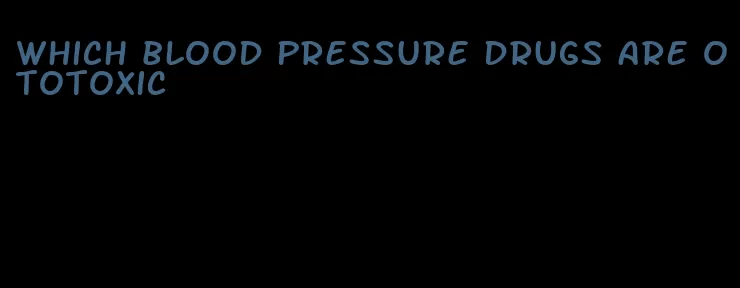 which blood pressure drugs are ototoxic