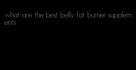 what are the best belly fat burner supplements