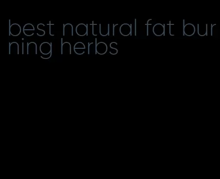 best natural fat burning herbs