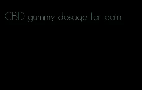 CBD gummy dosage for pain