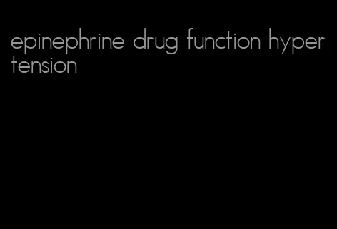 epinephrine drug function hypertension