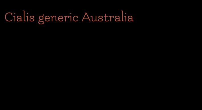 Cialis generic Australia