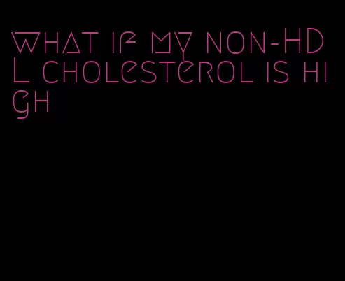 what if my non-HDL cholesterol is high