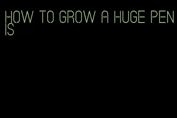 how to grow a huge penis